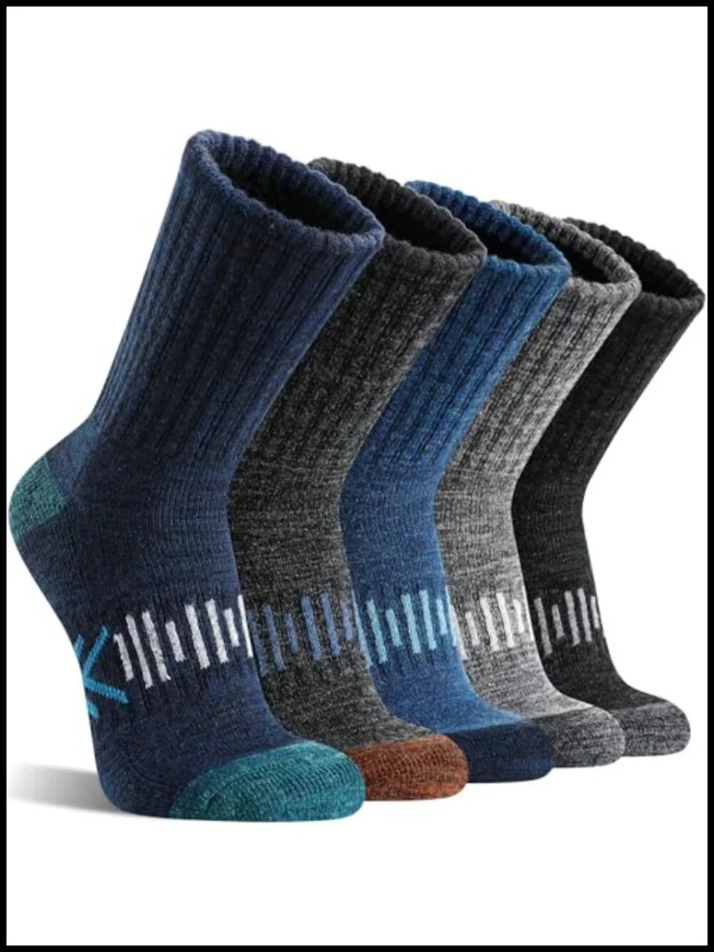 Men's Merino Wool Hiking Socks Thermal Winter Warm Cushioned Moisture Wicking
